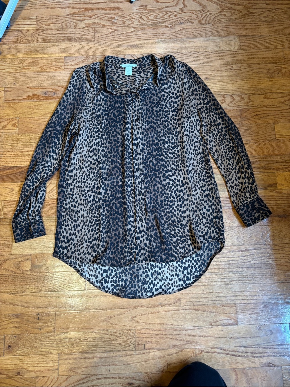 H&M Leopard Print Blouse in Brown and Black